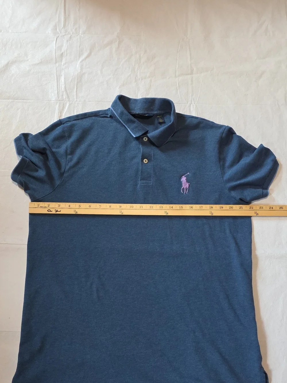 Polo Golf Men's Pro Fit Wicking Short Sleeve Polo Shirt Navy Big Lavender Pony
